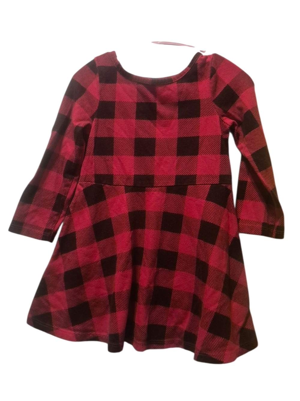 Cat & Jack Red and Black Plaid Fit-and-Flare Dress